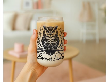 sklenicka sova cerna