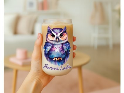 darek ze sumavy sklenicka se sovickou fialova