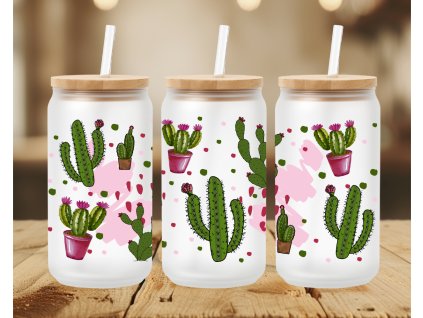 sklenicka s potiskem kaktusy