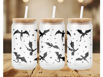 sklenice s potiskem draci