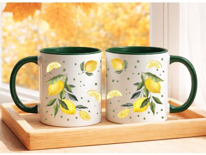 hrnek s citrony zeleny