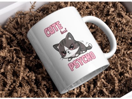 hrnek cute but psycho s kockou