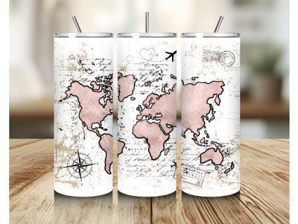 Cestovatelsky termo kelimek s mapou sveta