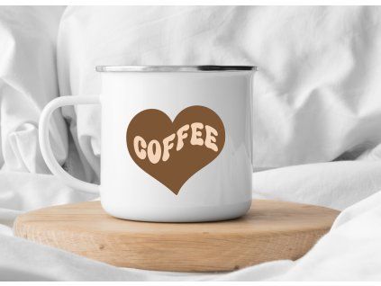 smaltovany plechacek coffee