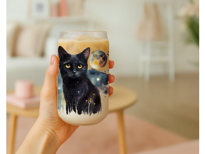 sklenicka na kavu kocka cerna