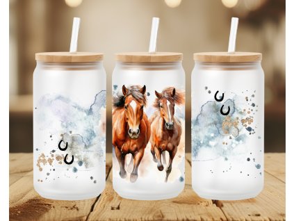 sklenicka na kavu kone potisk podkova