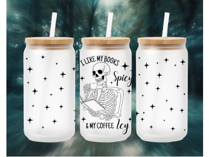 sklenicka na kavu i like my books spicy and my coffee icy kostra