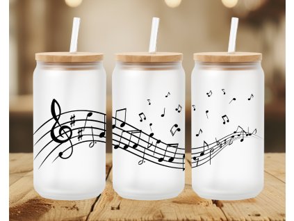 sklenicka noty hudba hoslovy klic