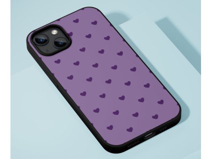 kryt na telefon srdicka fialova