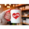 hrnek na kavu coffee heart srdce cerveny