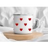 smaltovany hrnek srdicka cervena