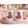 akvarelovy hrnek s kotatkem kvetiny