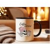 cerny hrnek na kavu s lebkou coffee addicted