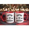 cerveny hrnek coffee is my therapy