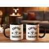 coffee is my therapy cerny hrnek na kafe