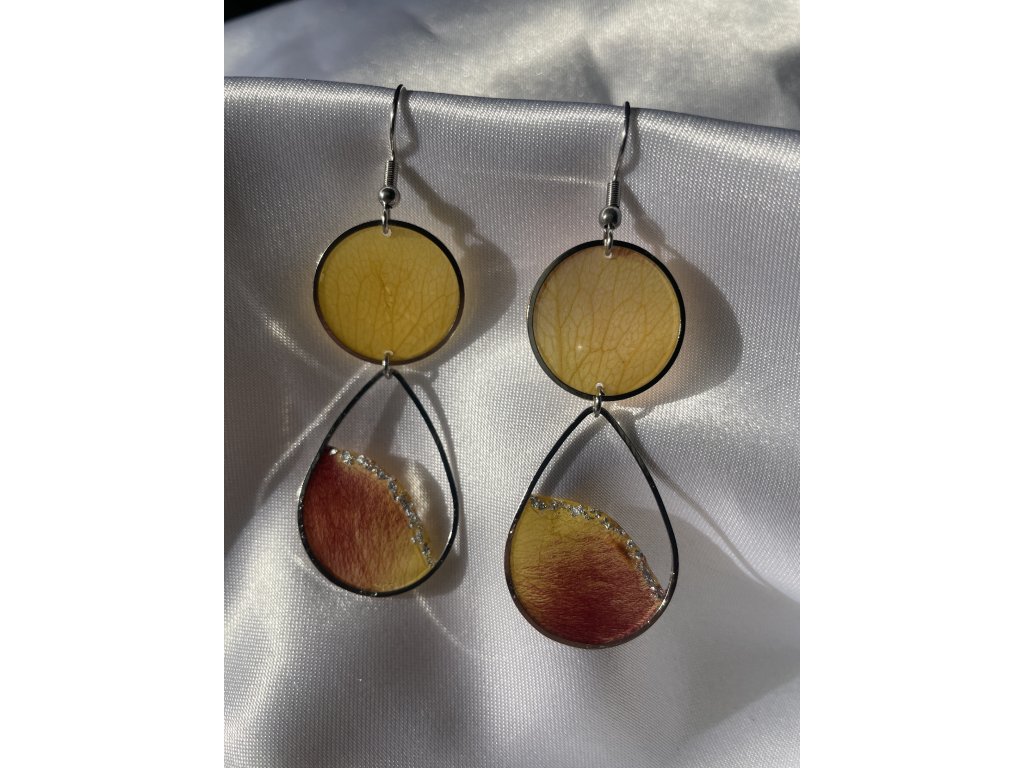 Náušnice z epoxidu stříbrná chirurgická ocel