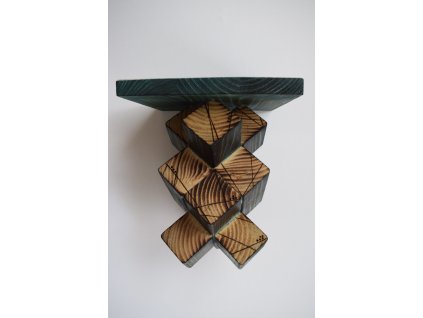 Dřevěné stolky tyrkys čáry