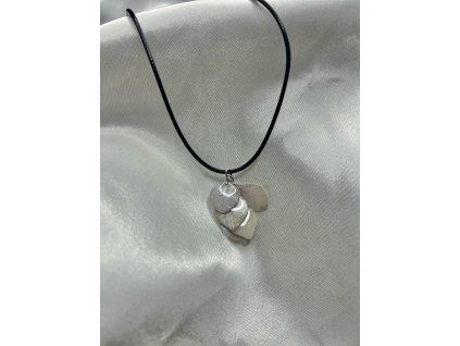 Epoxidový náhrdelník stříbrná ocel hortenzie