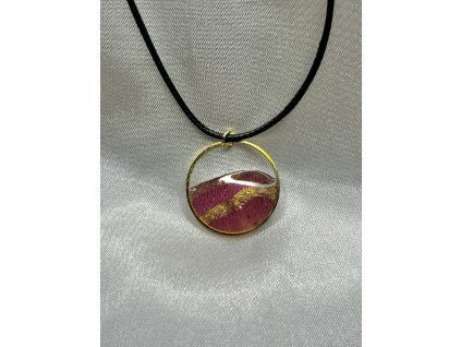 Epoxidový náhrdelník zlatá ocel