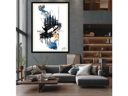 Digitální obraz „Dotek modré 1 print