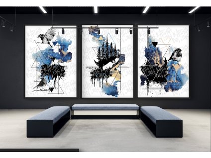 Digitální obraz „Dotek modré - série“ print