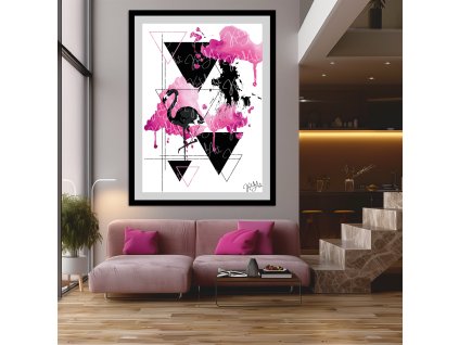 Digitální obraz „Plameňák“ print