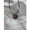 Epoxidový náhrdelník stříbrná ocel vínová orchidej