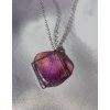 Epoxidový náhrdelník stříbrná ocel orchidej