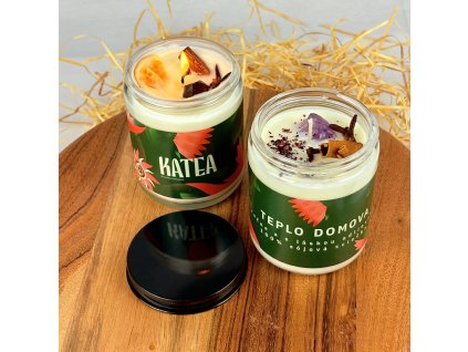 SVIEČKA TEPLO DOMOVA S AMETYSTOM