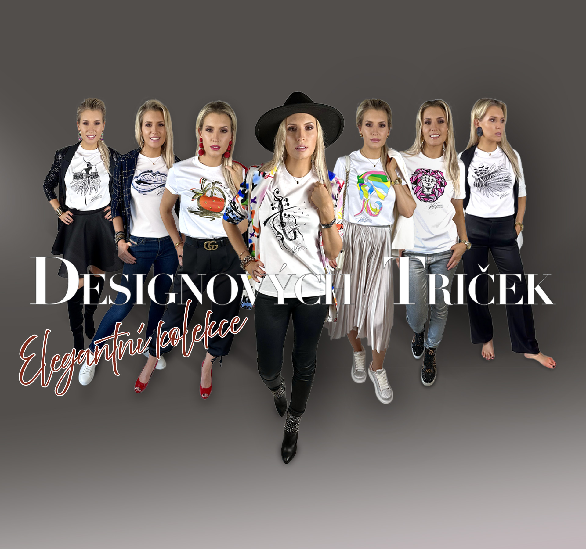 Elegantní kolekce designových triček