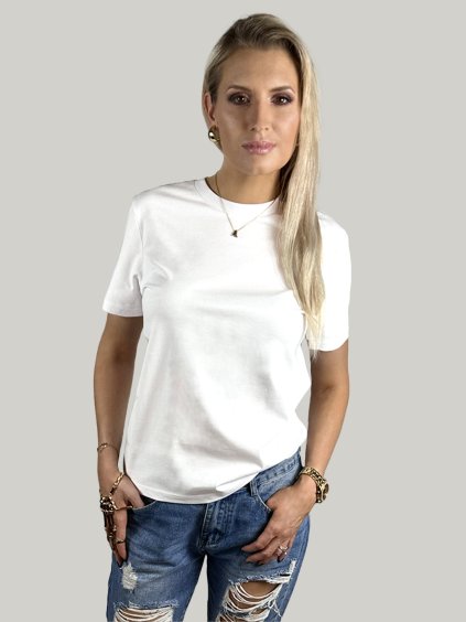 Bavlněné ikonické unisex tričko bílé