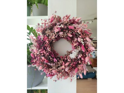 Březový věnec se sušenými květinami HOZTENZIE