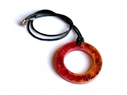 Náhrdelník kruh červený