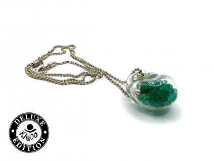 Zelený náhrdelník ze skla