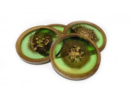 Zelené podtácky pod hrnečky