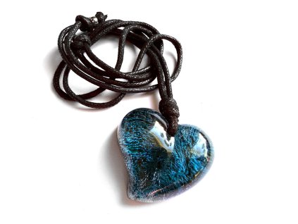 Modré srdce náhrdelník