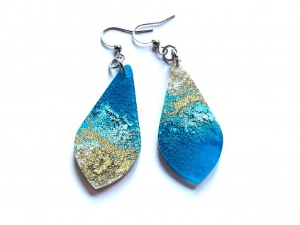 Zlato modré náušnice