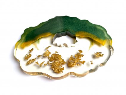 Zeleno zlatý podtácek