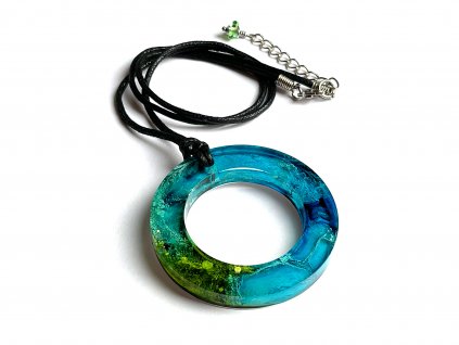 Modrý náhrdelník kruh