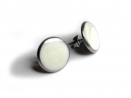 Puzetové náušnice bílé