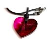 Náhrdelník purpurové růžové srdce