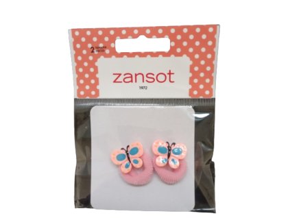 Zansot Dětské elastické gumičky do vlasů 2 ks růžová