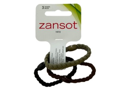 Zansot Pletené elastické gumičky do vlasů 3 ks černá + zelená