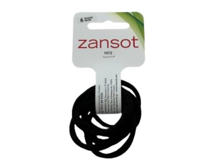Zansot Elastická vlasová gumička malá, jemná tkanina 6 ks černá