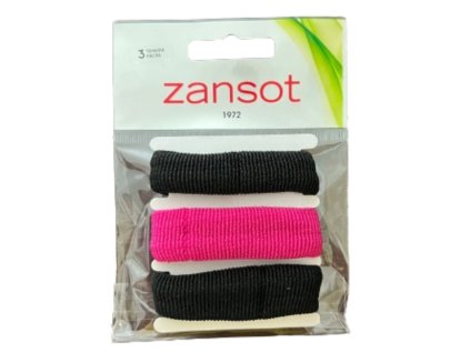 Zansot Elastické gumičky do vlasů, tkanina 3 ks černá + červená