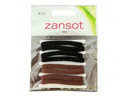 Zansot Elastické gumičky do vlasů, tkanina 8 ks černá + hnědá