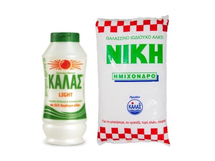 KALAS LIGHT Jemná mořská sůl 375gr, obsahuje o 51 % méně soli + NIKI Polohrubá jodizovaná 1kg