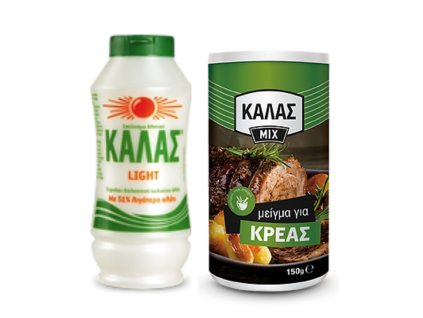 KALAS LIGHT Jemná mořská sůl 375gr, obsahuje o 51 % méně soli+ směs na maso 150gr