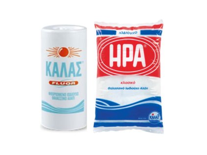 KALAS FLUOR Jemná fluorovaná jodovaná mořská sůl 250gr + HERA Jemná jodizovaná 1kg