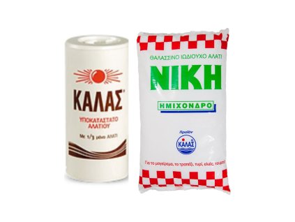 KALAS Jemná 250gr, obsahuje jen 1 3 soli + NIKI Polohrubá jodizovaná 1kg